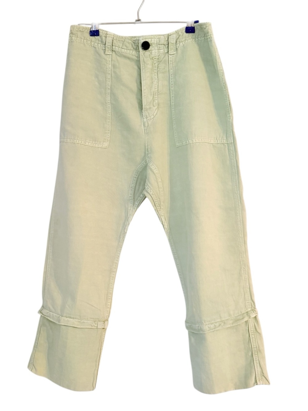 ZARA Light Mint Green Casual Button Fly Women’s Capri Size XS